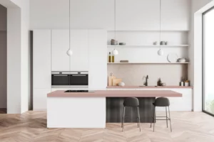 Cuisine claire avec le décor U325 Rose antique